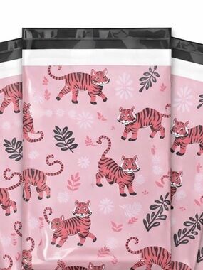 25 Piece Tiger Polymailer 10x13 Pink Jungle Shipping Bags Boutique Packaging 🐅💕